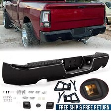For 09-18 Dodge Ram 1500 Wdual Exhaust Wo Sensor Holes Rear Bumper Gloss Black