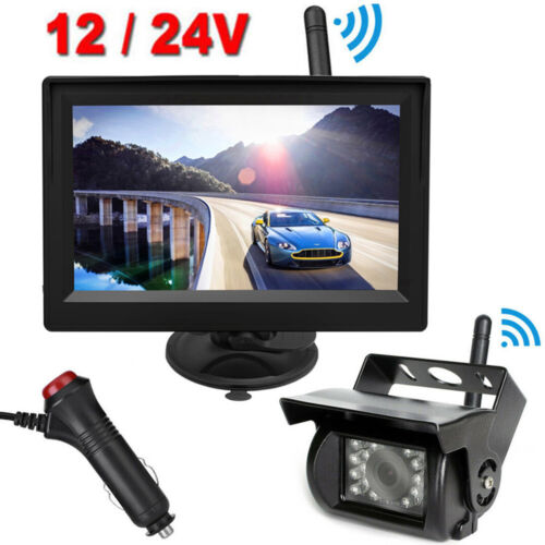 5" Wireless Rear View Backup Camera and Monitor Kit 12V-24V Caravan Bus Truck