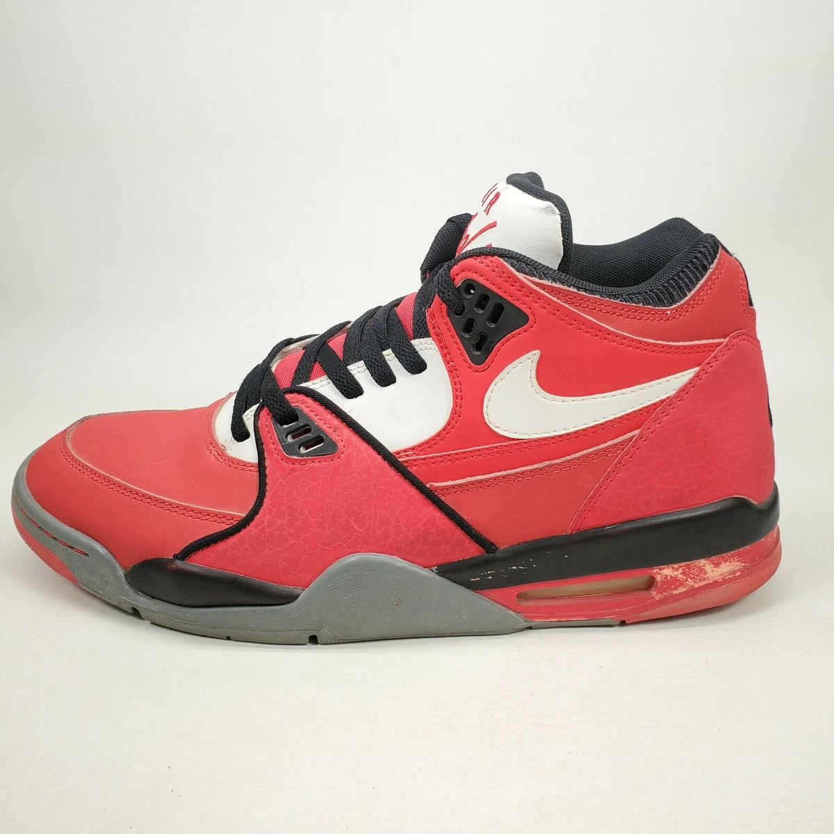 Nike Air Flight 89 Basketball Shoes Hyper Red White Black Bred Sz 13 306252 610