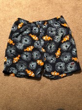 CHAPS BY RALPH LAUREN NAVY BLUE W/FISH SWIM TRUNKS SIZE LARGE