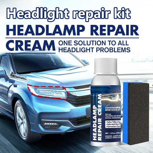 30/50ml Car Headlight Restoration Polish Cream W/Sponge Fast Removes Yellow Haze - Picture 9 of 12
