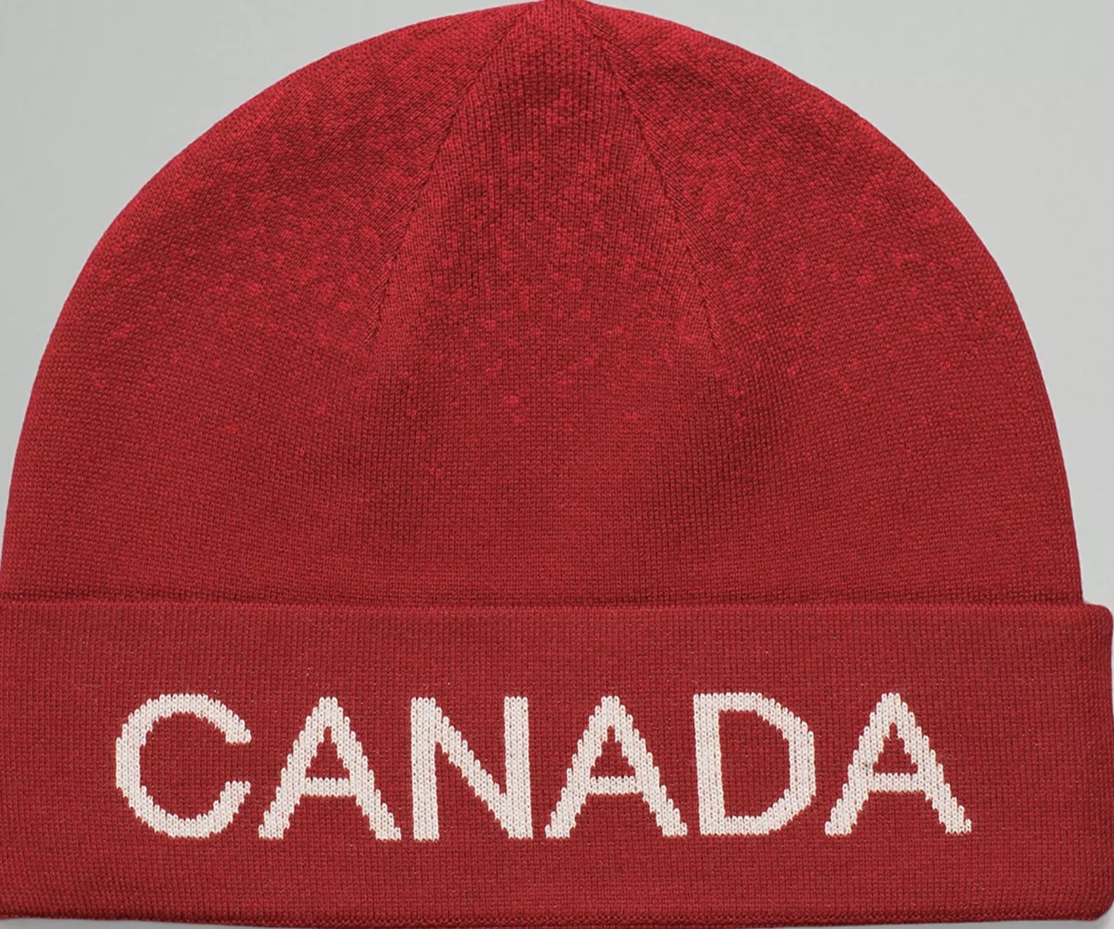 Reversible Beanie Hat Red Ivory 
