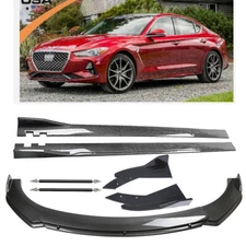 For Genesis G70 Carbon Fiber Front Bumper Lip Spoiler Body Kit/ Side Skirt
