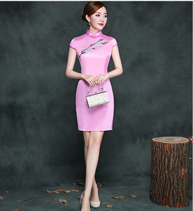 hot pink silk mini dress