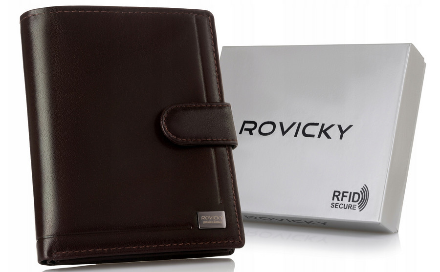 Cartera snapback de cuero grande para hombre - Rovicky