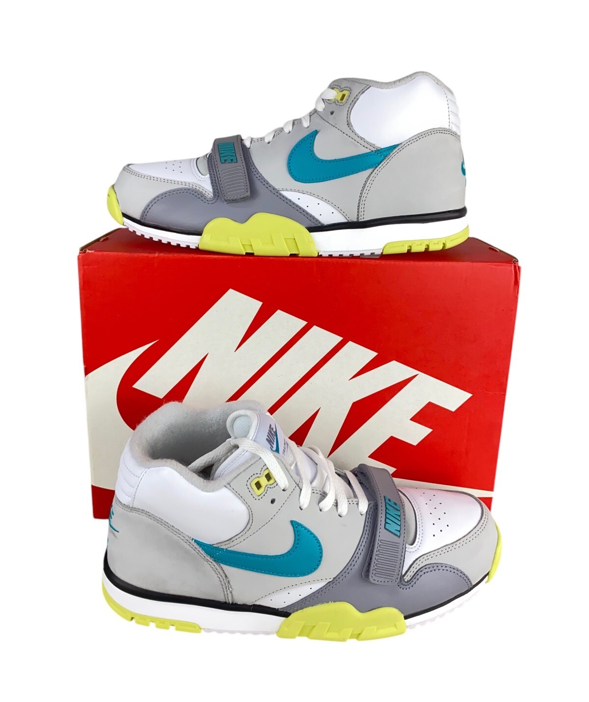 НОВЫЕ кроссовки Nike Air Trainer 1 Белые/бирюзовые Nebula Мужские Размер 11 FQ8828-100