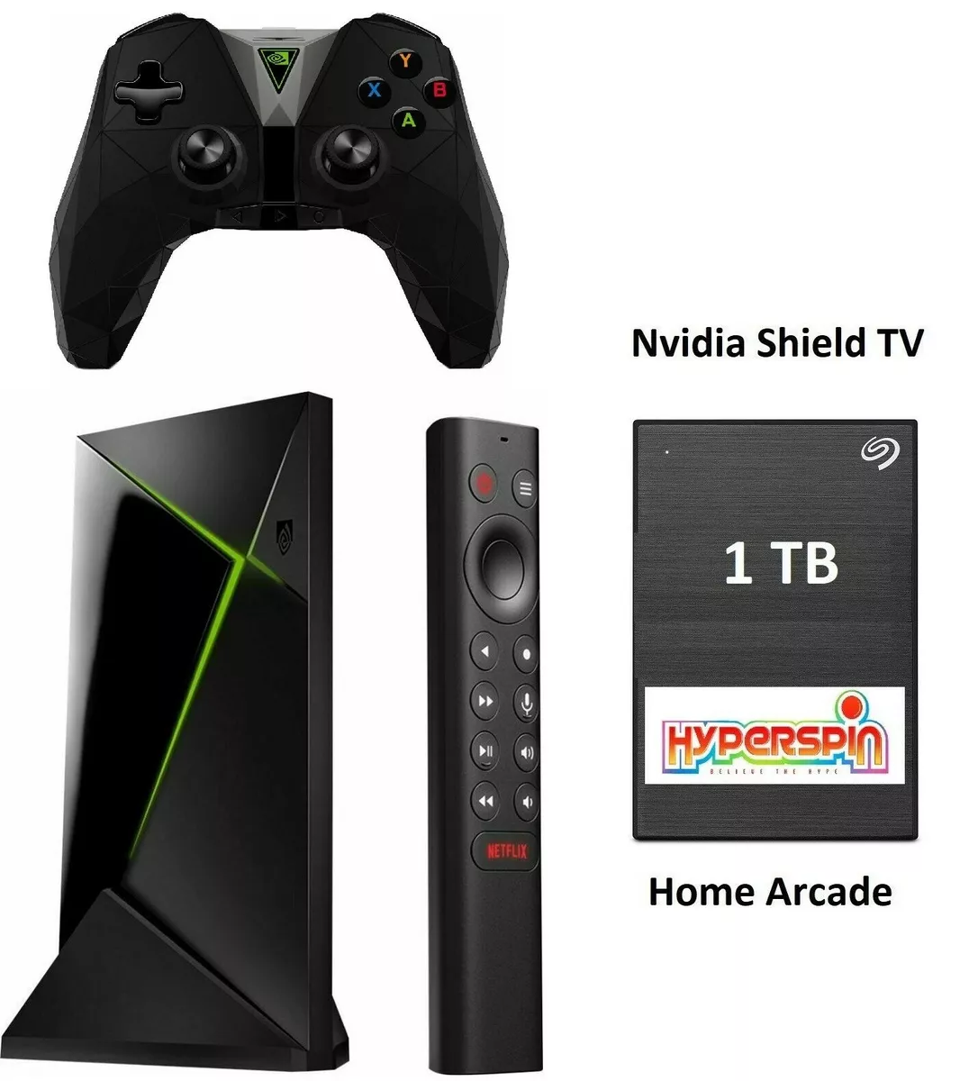 2019 Nvidia Shield TV PRO Gaming Controller & 1TB Retro Gaming Package used