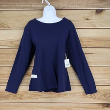 a.n.a. A New Approach Long Sleeve Shirt Womens Size PXXL Dark Blue Stretch NEW
