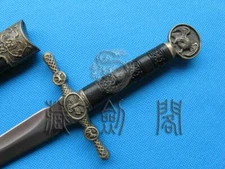 S0013 VINTAGE ANTIQUE MINIATURE GERMANY GOSHAWK HORSE DAGGER KNIFE SWORD 13.8"