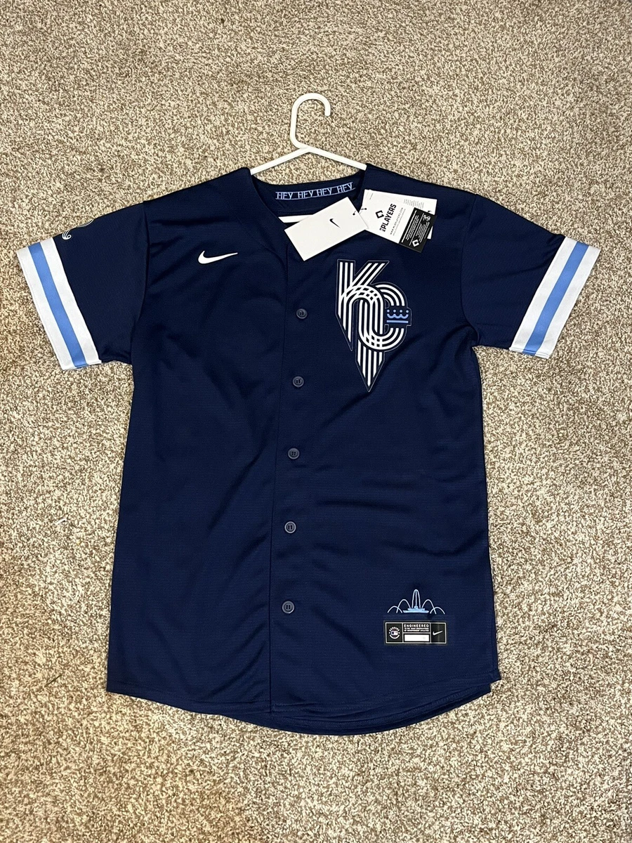 Youth (L) Adalberto Mondesi Kansas City Royals KC Connect Nike Jersey NWT  $95