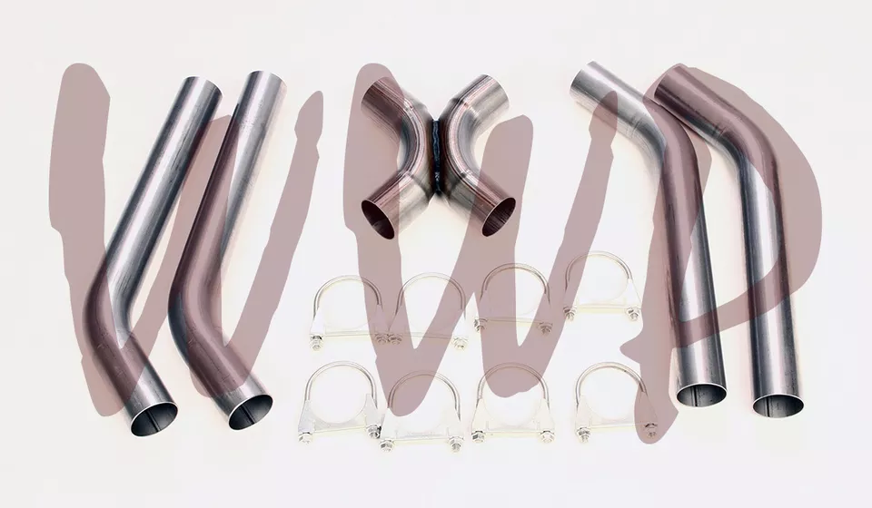 Kit de sistema de escape de tubo X cruzado universal de acero inoxidable SS409 2,25" de diámetro Foto 2 de 2