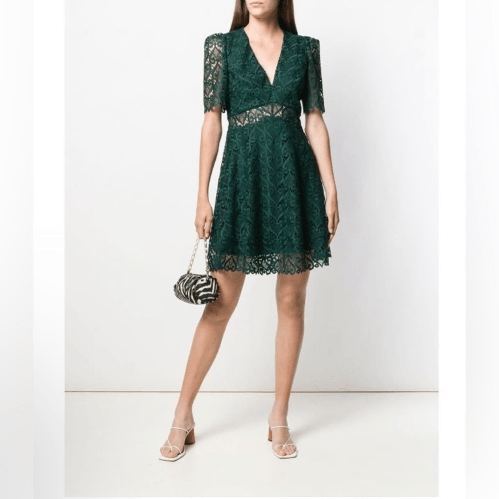 sandro fit and flare dress Sandro Short guipure lace dress