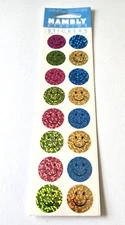 Vintage Sticker Sheet Hambly Studios Prismatic Smiley Face Stickers