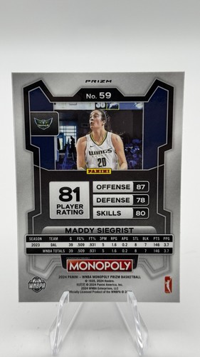 2024 Panini Prizm Monopoly WNBA - Maddy Siegrist #59 Viola Prizm - Foto 2 di 2