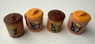 Vintage 1970s Barbie Size Merry Mushroom Canisters Miniature Dollhouse LOT OF 4,