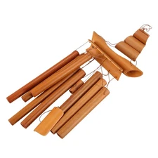 Bamboo Wind Chime Handmade Natural  Home Decor Wind Chime Hanging Ornament9217