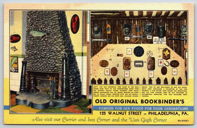 Vintage Postcard - Old Original Bookbinder's - 125 Walnut St - Philadelphia PA