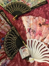 3 Asian Oriental Beautiful Hand Fans