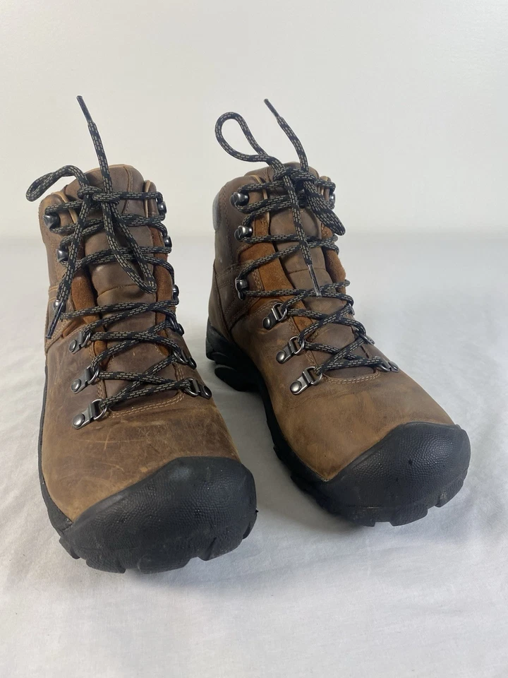 Mens KEEN Leather Boots Size 9 M Pyrenees Waterproof Hiking Hunting Brown EUC - Image 3 of 4