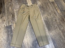 Austin Reed Signature Pants Men's 32/30 Beige 100 Wool Dress Cuffed NEW