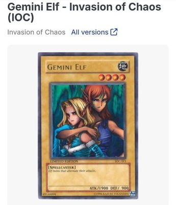 Gemini Elf IOC-SE1 Invasion of Chaos Limited Edition