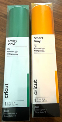 Cricut Smart Vinyl Removable Roll 2-Pack 13 in x 12 ft Green & yellow