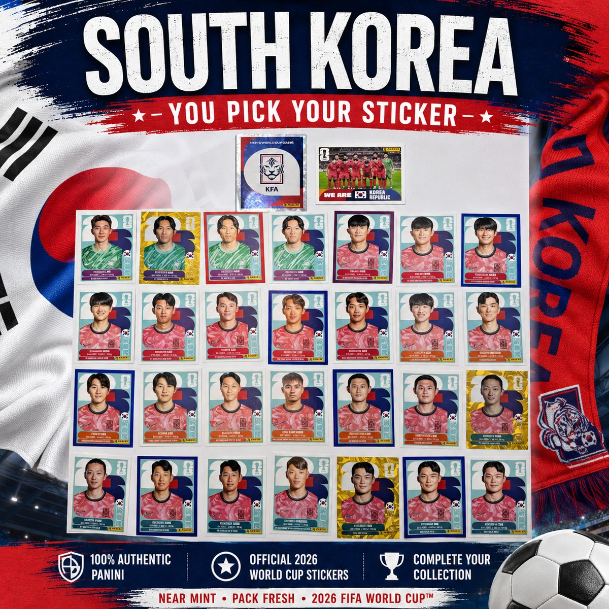 FIFA World Cup Soccer South Korean Sports Trading Cards