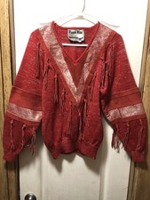 Vintage Red Knit PIONEER WEAR WOMENS SIZE M L...