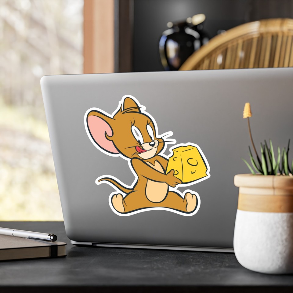 Jerry Crrying Sticker Vinyl Decal Sticker, Tom and Jerry, Cartoon Character Decal, Laptop ...