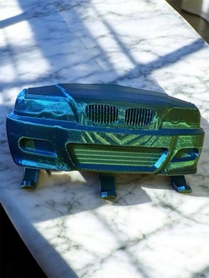 E46 key holder 3D printed Blue Car Grille Model 5x3in