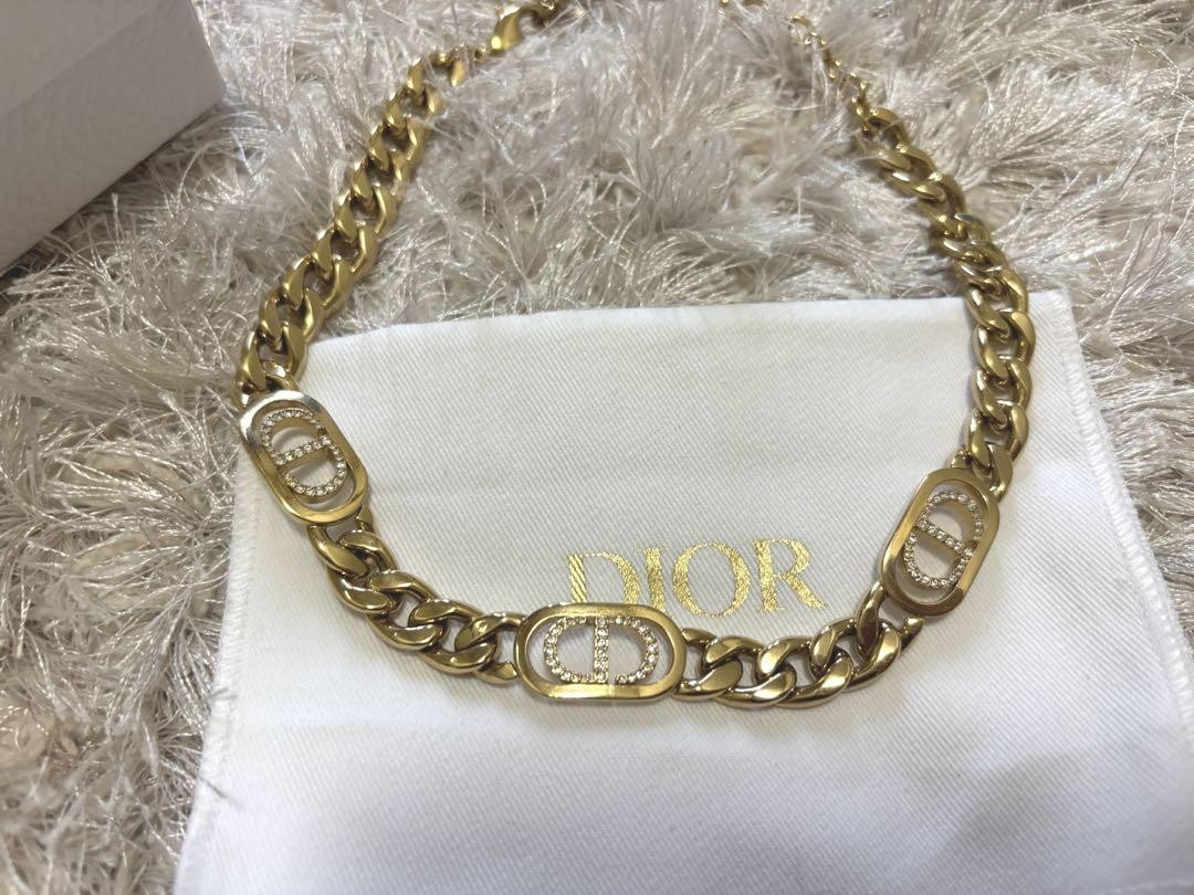 Christian Dior Gold CD Mark Choker Necklace