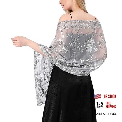 Silver Shawl Evening In Bridal Wraps & Jackets for sale | eBay Silver Shawl Evening In Bridal Wraps & Jackets for sale | eBay