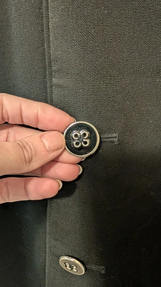 Falda lápiz negra frontal con botones del mercado negro de la Casa Blanca para mujer talla 8 Foto 3 de 4