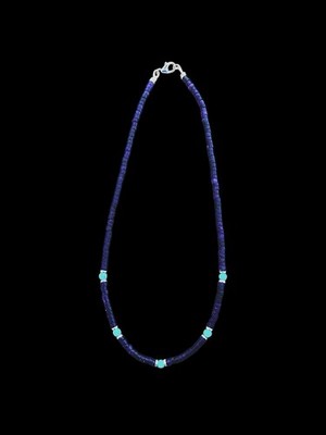 Native American Amethyst & Kingman Turquoise Heishi Necklace