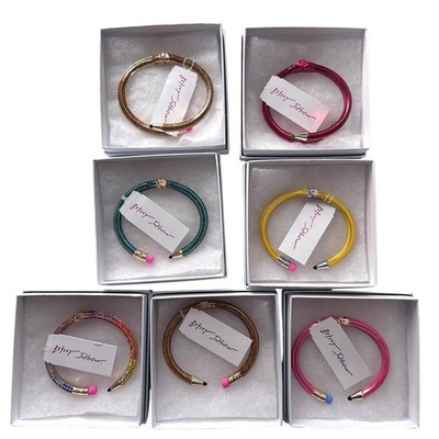 Betsey Johnson Open Hinge Enamel Pencil Bangle Bracelet