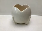 Vintage 1930’s Nelson McCoy Art Deco Tulip Ball Matte White 4” Planter Vase