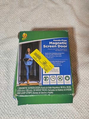 Duck 86''x39'' Hands-Free Magnetic Mesh Screen Door Bug Proof Easy Setup