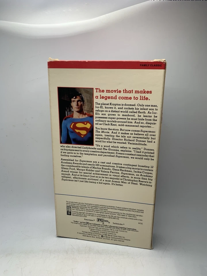 Superman The Movie (VHS, 1986) Christopher Reeve 1978 Family Action - Image 3 of 4