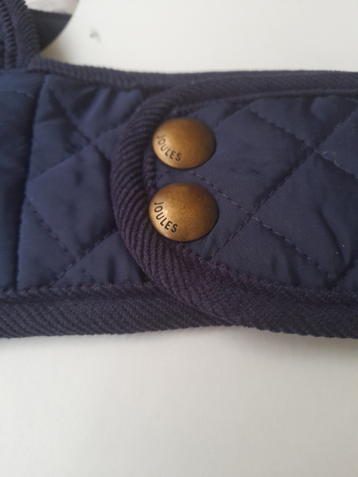 Joules Designer Quilted Fleece Lined Dog Coat Newdale Diamond navy blue