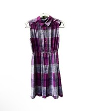 Vintage Purple Sleeveless Fairy Dress with Collar, Woman’s Size 10