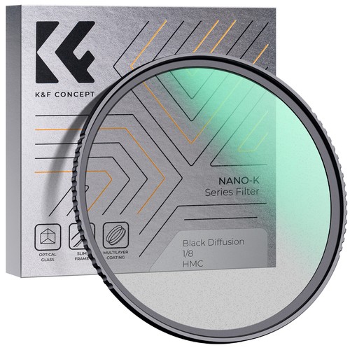 K&F Concept Black Diffusion 1/8 Filter Mist Cinematic Effect NANO-K 49-82mm - Picture 8 of 120