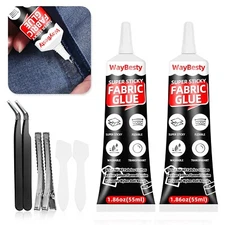 Fabric Glue, Strong Fabric Adhesive Permanent Washable Clear Clothing Glue fo...