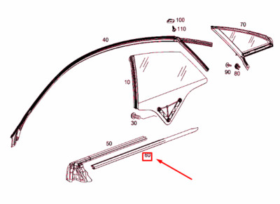 MB E C238 REAR DIRECT OUTSIDE EXTERIOR SEAL PANELS A2386706000