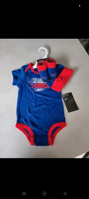 Nike SB Baby Weste und Mütze BIb Set 6-12 Monate Just Do It 3-teiliges Set royalblau