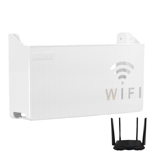 Wireless Wifi Router Shelf Storage Box Wall Mount Cable Power Bracket Organizer - Picture 4 of 15