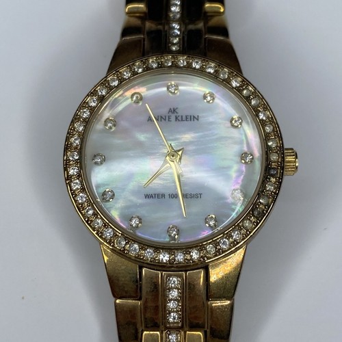 Anne Klein Armbanduhr goldfarben Kristalllünette; wasserdicht 100 Fuß - Bild 2 von 11