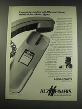 1991 Alzheimer's Association Ad - If you care for a loved one with Alzheimer's