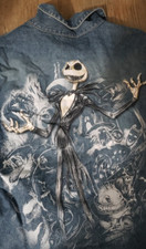 Nightmare Before Christmas Jack Skellington Denim Jacket Disney Halloween New L