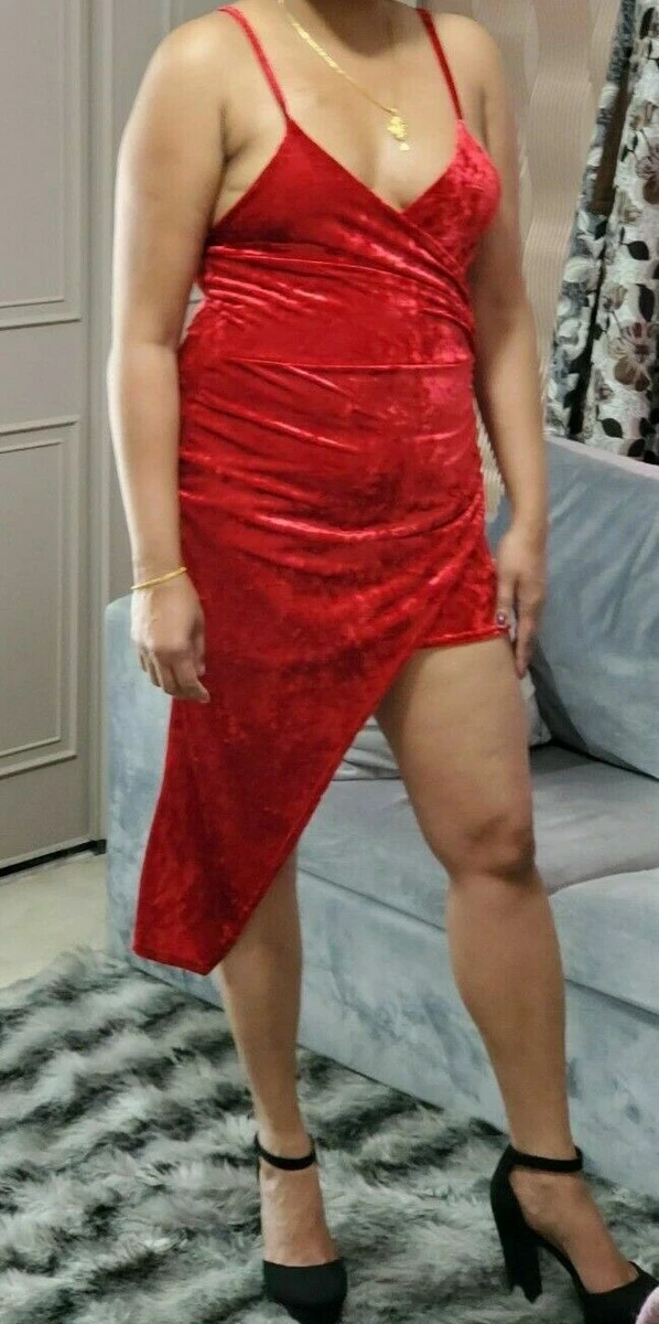 Red party sale dress short