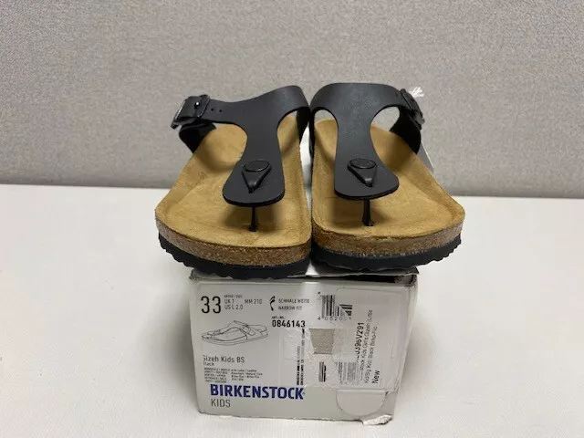 Birkenstock Unisex Kids Gizeh Sandal Black EU 33N US L 2 UK 1 NARROW